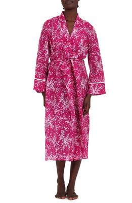 Papinelle Cherry Blossom Cotton & Silk Robe in Fuchsia