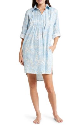 Papinelle Cherry Blossom Print Nightgown in Cloud Blue