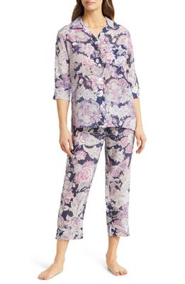 Papinelle Ella Cotton & Silk Crop Pajamas in Wisteria