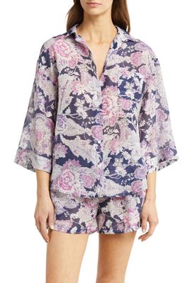 Papinelle Ella Cotton & Silk Short Pajamas in Wisteria