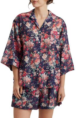 Papinelle Grace Floral Print Cotton Voile Pajama Shirt