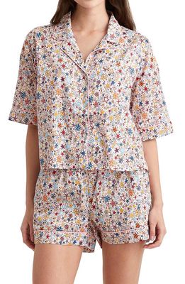 Papinelle Holiday Stars Cotton Sateen Short Pajamas in White