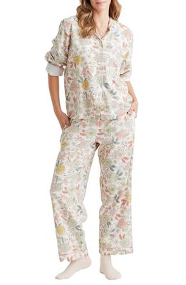 Papinelle Karolina Floral Print Sateen Pajamas in Soft Cinnamon
