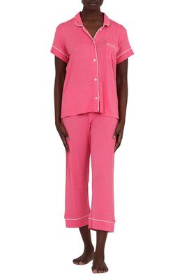 Papinelle Kate Crop Jersey Pajamas in Raspberry