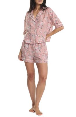 Papinelle Lou Lou Floral Print Cotton & Silk Short Pajamas in Pink