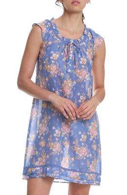 Papinelle Lou Lou Flutter Cotton & Silk Nightgown in Indigo