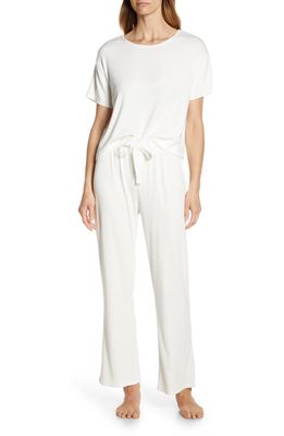 Papinelle Luxe Ribbed Pajamas in Cream