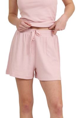 Papinelle Milla Rib Stretch Cotton Pajama Shorts in Papinelle Pink