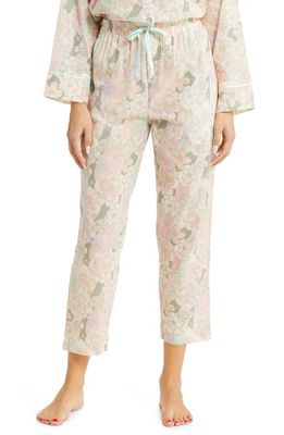 Papinelle Phoebe Floral Print Cotton Voile Pajama Pants in Sage