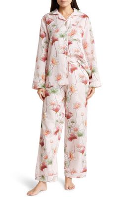 Papinelle Pink Lotus Print Cotton & Silk Pajamas