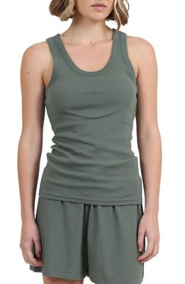 Papinelle Ribbed Shelf Bra Tank in Ivy