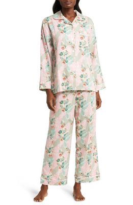 Papinelle Sasha Floral Print Brushed Cotton Blend Pajamas in English Rose
