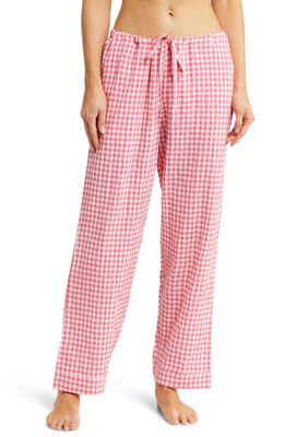 Papinelle Seersucker Pajama Pants in Raspberry