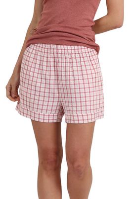 Papinelle Seersucker Pajama Shorts in Cinnamon Pink Gingham