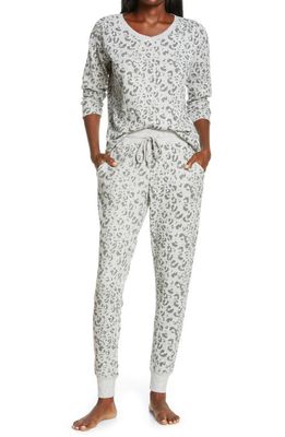 Papinelle Super Soft Thermal Knit Pajamas in Cheetah Charcoal