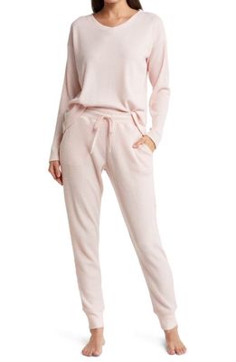 Papinelle Super Soft Thermal Knit Pajamas in Misty Pink