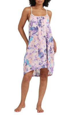 Papinelle Willow Abstract Floral Cotton Voile Nightgown in Pink