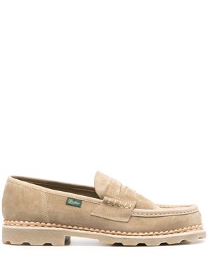 Paraboot logo-patch suede loafers - Neutrals