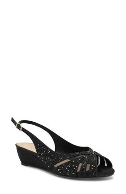 Paradox London Pink Jocelyn Slingback Wedge Sandal in Black