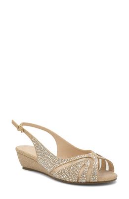 Paradox London Pink Jocelyn Slingback Wedge Sandal in Champagne 