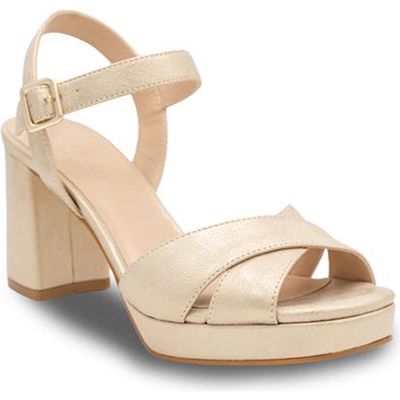 Paradox London Pink Landon Ankle Strap Platform Sandal in Champagne