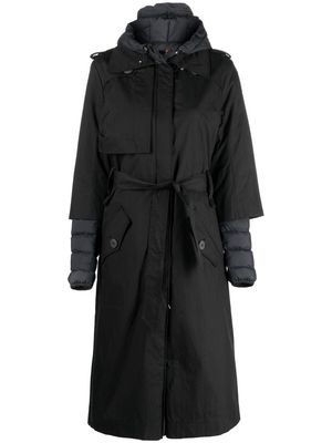 Parajumpers belted hooded trench coat - Black