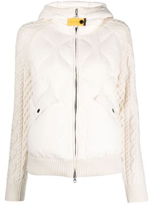 Parajumpers cable-knit quilted puffer jacket - White