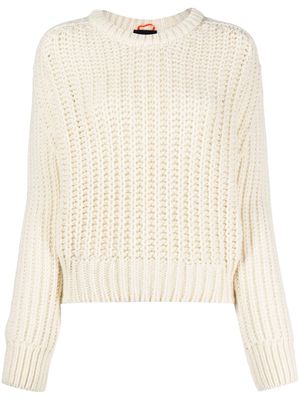 Parajumpers Deanna logo-patch chunky-knit jumper - White