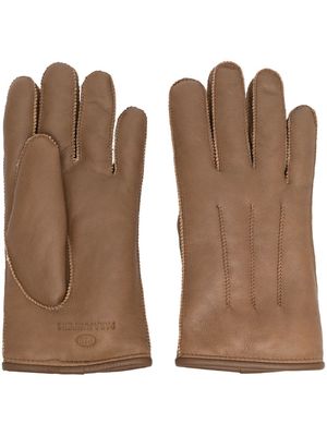 PARAJUMPERS debossed logo gloves - Brown
