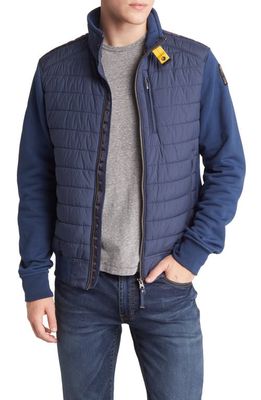 Parajumpers Elliot Water Repellent Mixed Media Puffer Jacket in Navy-Estate Blue