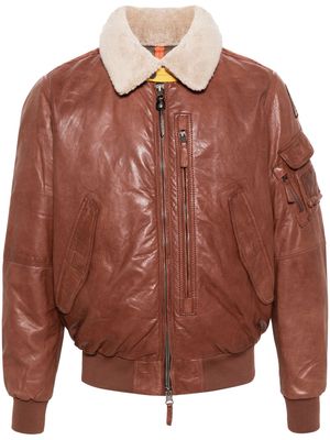 Parajumpers Josh padded leather jacket - Brown