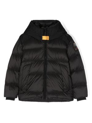 Parajumpers Kids logo-patch hooded padded jacket - Black