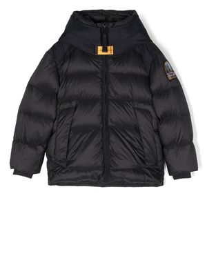 Parajumpers Kids logo-patch zip-up padded jacket - Black