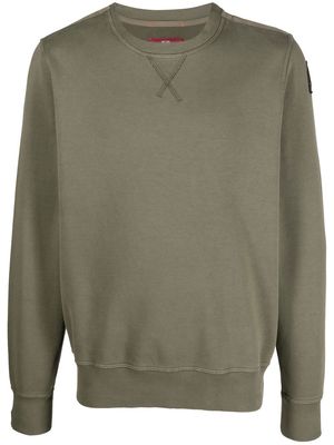 Parajumpers logo-patch crew neck sweatshirt - Green
