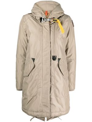 Parajumpers logo-patch hooded coat - Neutrals