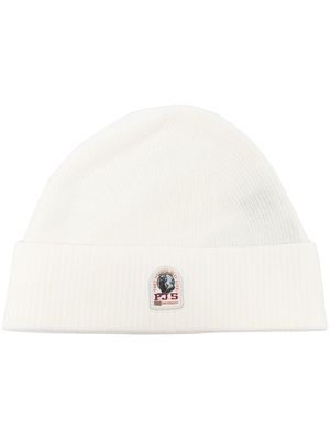 Parajumpers logo-patch knitted merino beanie - Neutrals