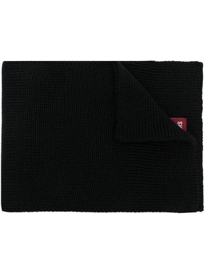 Parajumpers logo-patch knitted scarf - Black