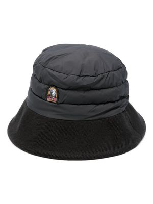 Parajumpers logo patch padded bucket hat - Black
