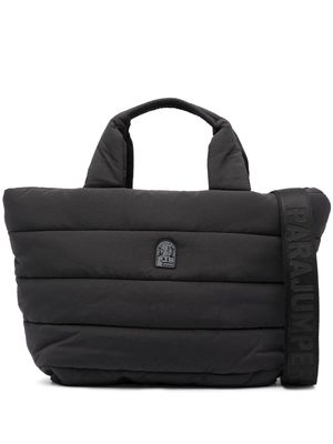 Parajumpers logo-patch padded tote bag - Black