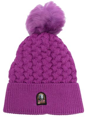 Parajumpers logo patch pompom beanie - Purple