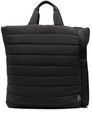 Parajumpers logo-patch quilted tote bag - Black