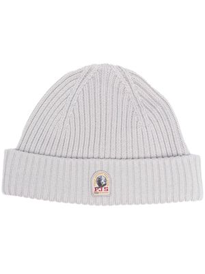 Parajumpers logo-patch ribbed-knit beanie - Grey