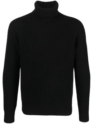Parajumpers logo-patch roll neck jumper - Black