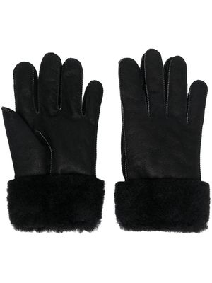 Parajumpers logo-patch shearling gloves - Black