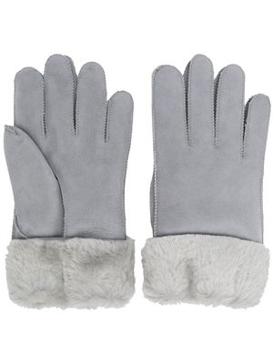 PARAJUMPERS logo patch shearling gloves - Grey