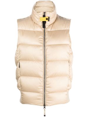 Parajumpers logo-patch stand-up collar gilet - Neutrals