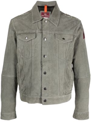 Parajumpers logo-patch suede shirt jacket - Green
