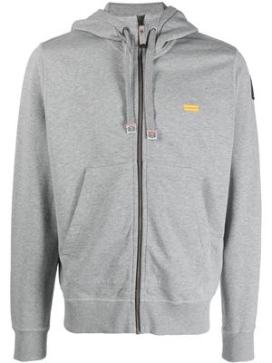 Parajumpers logo patch zip-up hoodie - Grey