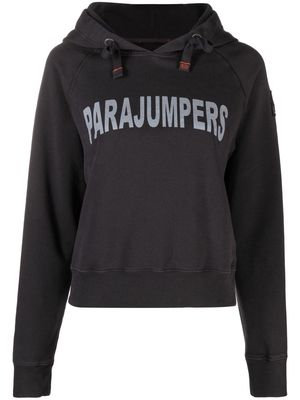 Parajumpers logo-print cotton hoodie - Black