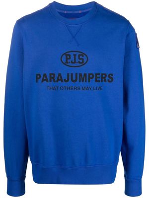 Parajumpers logo-print crew neck sweatshirt - Blue